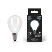 Лампы (источники света) лампа светодиодная black led filament шар opal e14 5w 450lm 4100k | 105201205 | gauss выгодная цена