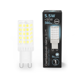 Лампы (источники света) лампа светодиодная g9 ac185-265v 5,5w 560lm 4100k керамика led 1/10/200 | 107009206 | gauss выгодная цена