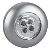 Фонари светильник пушлайт (подсветка) 4хled 3xaaa sb-503 аврора серебристый (1 шт. в коробке) | б0029183 | эра выгодная цена
