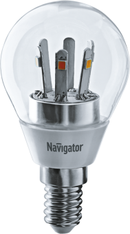 1Лампы (источники света) лампа светодиодная led 5вт е14 230в 2700к nll-g45-5-230-2.7k-e14-cl шарик прозрачный | 71294 | navigator выгодная цена