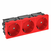 Розетки, выключатели, звонки электрические розетка тройная 33° modul45connect, с з/к, 250 в, 16a (красный) (std-d3c sro3) | 6120508 | obo bettermann выгодная цена