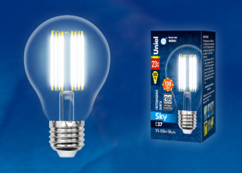 1Лампы (источники света) лампа светодиодная led-a70-23w/4000k/e27/cl pls02wh led. "груша" прозр. серия sky. 4000к . | ul-00005898 | uniel выгодная цена