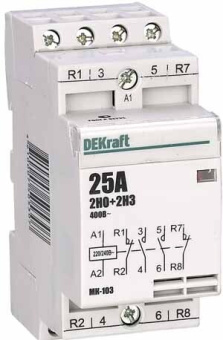 1Модульное оборудование (выключатели, УЗО, АВДТ,  УЗДП) контактор модульный 2но+2нз 25а 230в мк-103 | 18069dek | dekraft выгодная цена