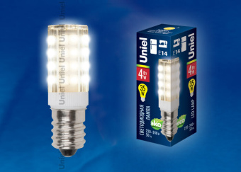 1Лампы (источники света) лампа светодиодная led-y16-4w/ww/e14/cl plz04wh led для холод.и швейных машин. прозрачная колба. цвет свечения теплый белый.упаковка|ul-00000179|uniel выгодная цена