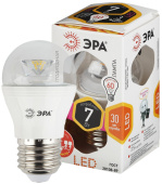 Лампы (источники света) лампа светодиодная led p45-7w-827-e27-clear (диод,шар,7вт,тепл,e27) | б0017243 | эра выгодная цена