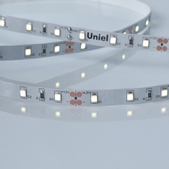 1Ленты светодиодные лента светодиодная холодный белый свет 6500k uls-m11-2835-60led/m-8mm-ip20-dc12v-4,8w/m-5m-6500k profi| ul-00004356 | uniel выгодная цена