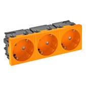 Розетки, выключатели, звонки электрические розетка тройная 33° modul45connect, с з/к, 250 в, 16a (оранжевый) (std-d3c ror3) | 6120504 | obo bettermann выгодная цена