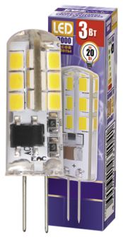 1Лампы (источники света) лампа светодиодная led 3вт g4 220в 2700к pled-g4 капсульная | 1032041 | jazzway выгодная цена