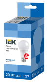 Лампы (источники света) лампа светодиодная led 20вт е27 230в 6500к eco а60 шар | lle-a60-20-230-65-e27 | iek выгодная цена