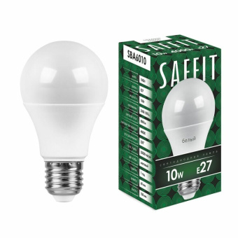 1Лампы (источники света) лампа светодиодная sba6010 10w 4000k 230v e27 a60 | 55005 | saffit выгодная цена