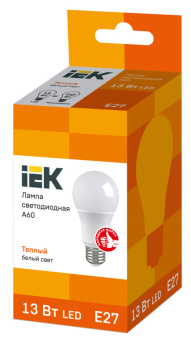 1Лампы (источники света) лампа светодиодная led 13вт е27 230в 3000к eco а60 шар | lle-a60-13-230-30-e27 | iek выгодная цена
