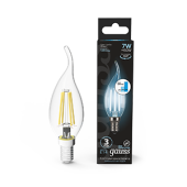 Лампы (источники света) лампа светодиодная black led filament свеча на ветру e14 7w 580lm 4100k step dimmable | 104801207-s | gauss выгодная цена