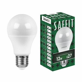 1Лампы (источники света) лампа светодиодная sba6012 12w 6400k 230v e27 a60 | 55009 | saffit выгодная цена