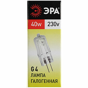 1Лампы (источники света) лампа галогенная капсульная 40вт 220в g4 jcd | c0039280 | эра выгодная цена