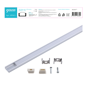 1Ленты светодиодные профиль для ленты led прямой - 2m 1/60 | bt411 | gauss выгодная цена