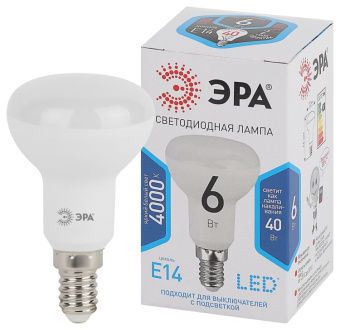 1Лампы (источники света) лампа светодиодная led 6вт е14 4000к smd r50-6w-840-e14 | б0020556 | эра выгодная цена
